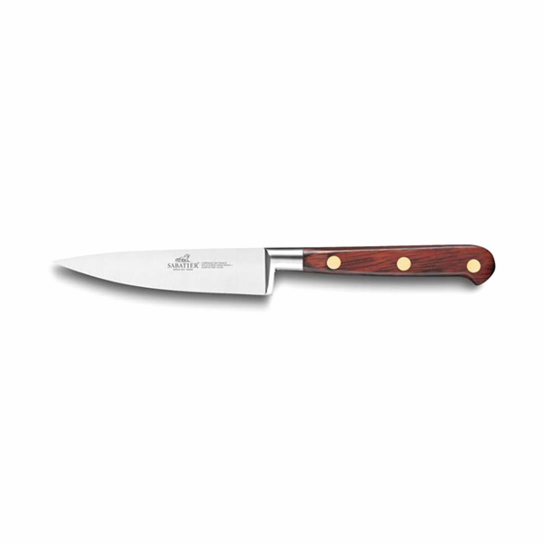 Kuchyňský nůž Lion Sabatier, 831084 Idéal Saveur, nůž na odřezky, čepel 10 cm z nerezové oceli, plně kovaný, mosazné nýty