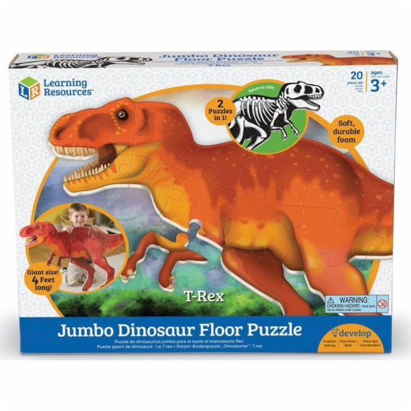 Učební zdroje Velké pěnové podlahové puzzle, T-Rex Dinosaur