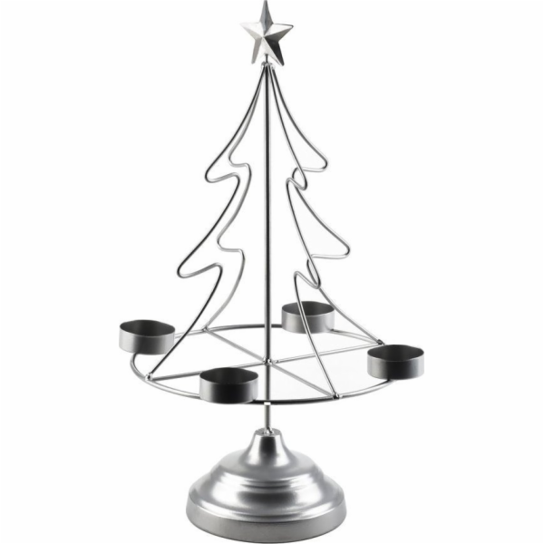Lumarko svícen na vánoční stromeček 23,5x11xv38cm Stříbrný