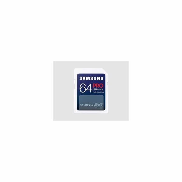 Samsung paměťová karta 64GB PRO ULTIMATE SDXC CL10 U3 V30 (č/z: až 200/130MB/s)