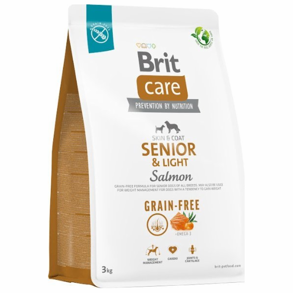 Dry food for older dogs all breeds (over 7 years of age) Brit Care Dog Grain-Free Senior&Light Salmon 3kg