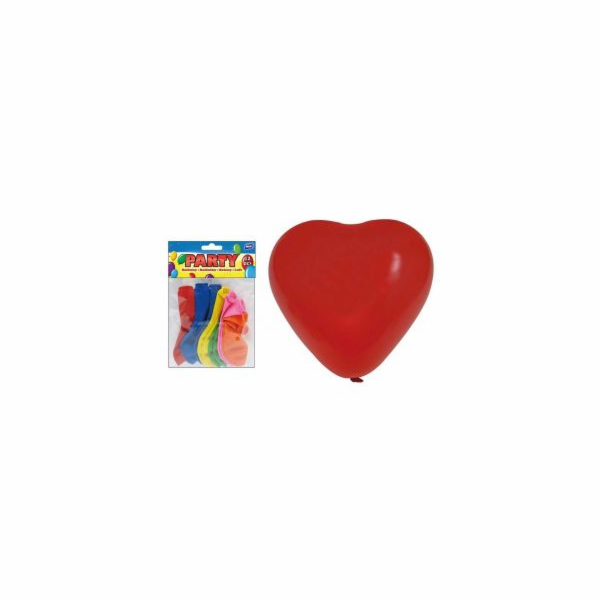 Balónek nafukovací 12ks sáček srdce 30cm mix