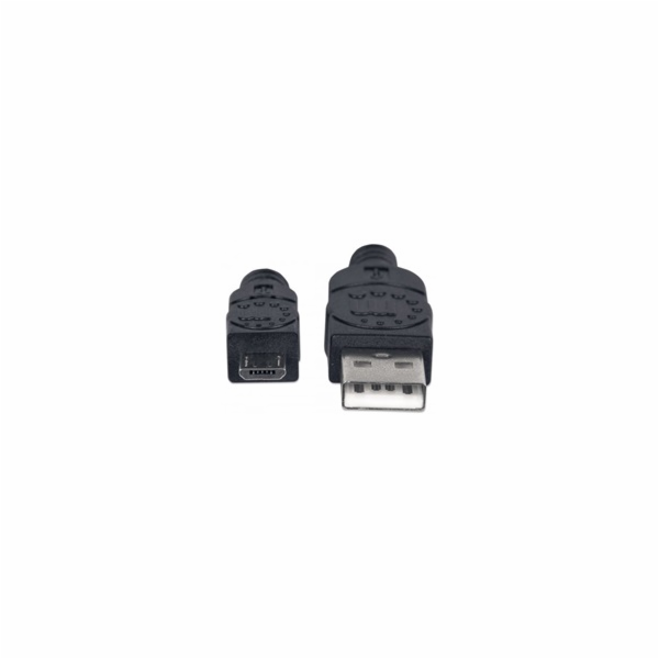 MANHATTAN Kabel propojovací USB 2.0 A Male / Micro-B Male, 1.8m, černý