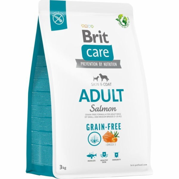 Dry food for adult dogs - BRIT Care Grain-free Adult Salmon - 3 kg