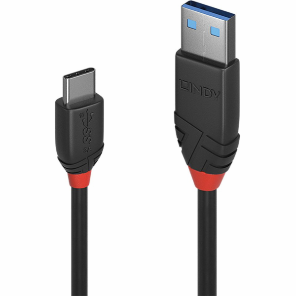 Kabel USB 3.2 Gen 2 Black Line, USB-A samec > USB-C samec