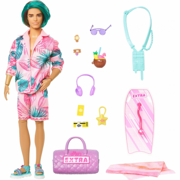 Barbie Extra Fly - panenka Ken s plážovým oblečením