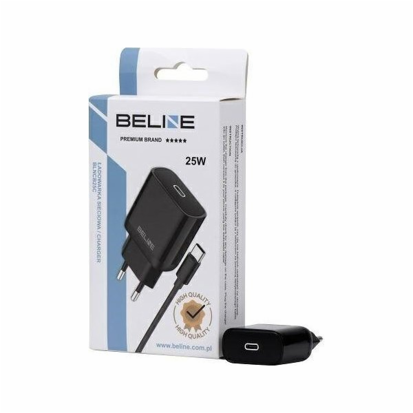 Nabíječka Beline 25W GaN USB-C nástěnná nabíječka + USB-C kabel, černá