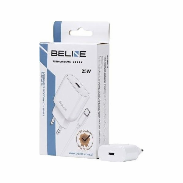 Nabíječka Beline 25W GaN USB-C nástěnná nabíječka + USB-C kabel, bílá