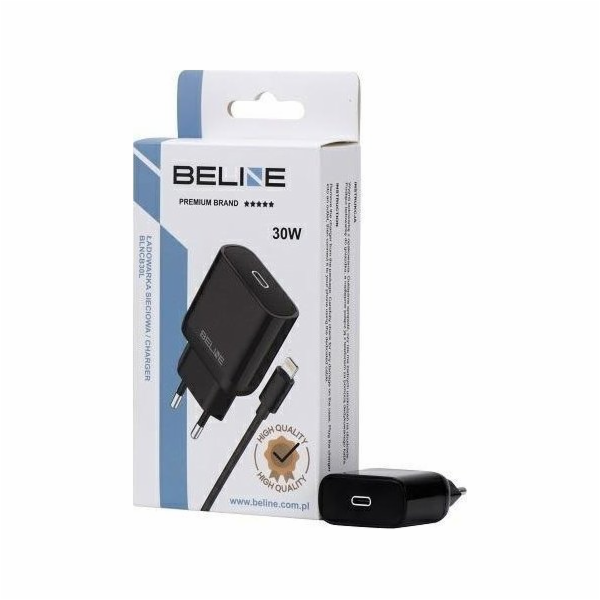 Nabíječka Beline 30W GaN USB-C síťová nabíječka + lightning kabel, černá