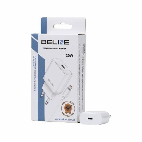 Nabíječka Beline 30W GaN USB-C síťová nabíječka + lightning kabel, bílá