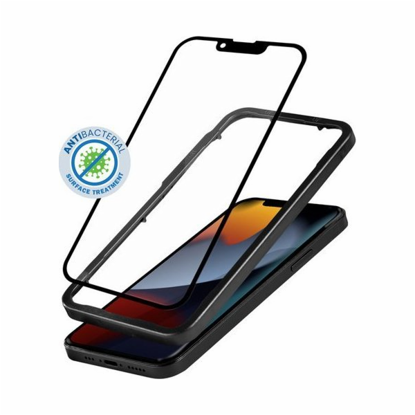 Antibakteriální 3D pancéřové sklo iPhone 14 Pro s instalačním rámečkem
