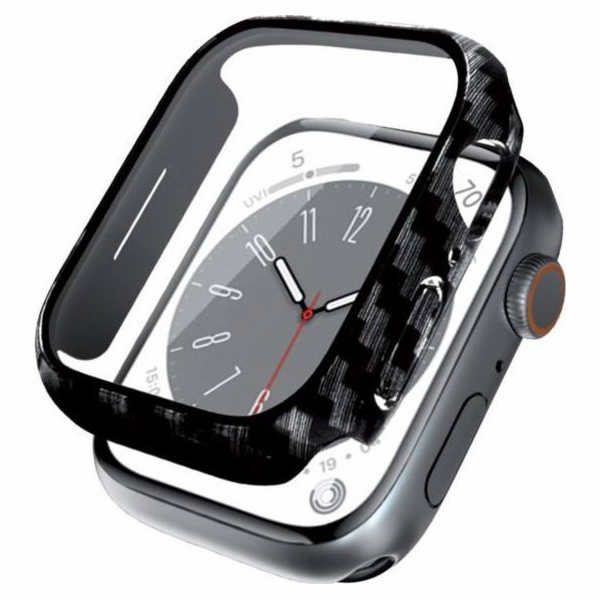 Hybridní pouzdro na hodinky Apple Watch 45mm karbonové pouzdro se sklem