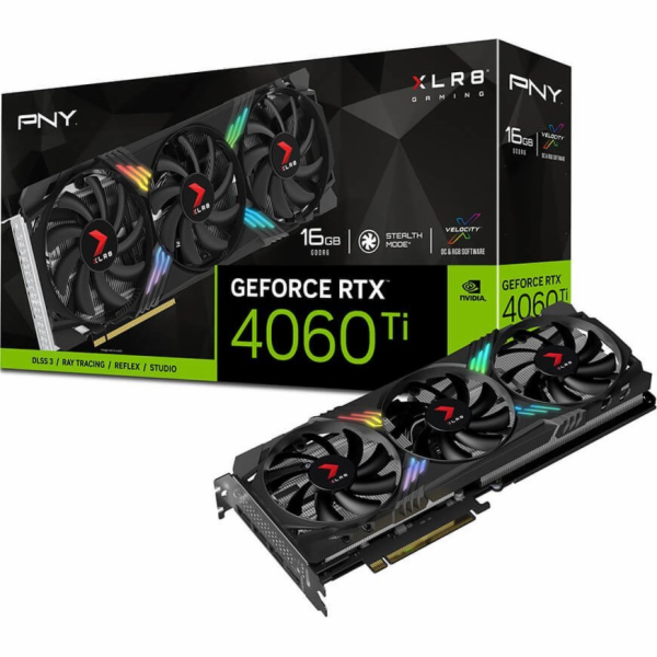 PNY GeForce RTX 4060 Ti XLR8 Gaming Verto Epic-X RGB OC 16GB GDDR6 grafická karta (VCG4060T16TFXXPB1-O)