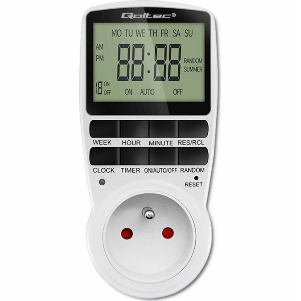 Qoltec Elektronický časovač PC0628 | 3680W | 16A | LCD