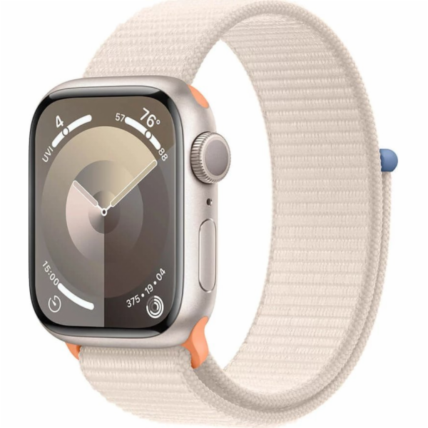 Chytré hodinky Apple Watch Series 9 GPS, 41mm hliníkové pouzdro Moonlight se sportovním páskem Moonlight