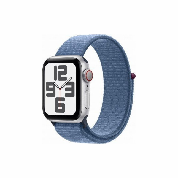 Chytré hodinky Apple Watch SE GPS + Cellular, 40mm stříbrné hliníkové pouzdro se zimním modrým sportovním páskem