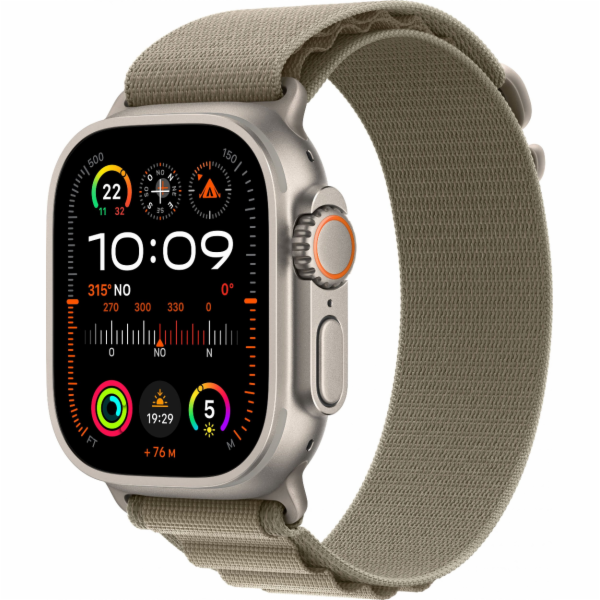 Apple Watch Ultra 2 GPS + mobilní chytré hodinky, 49mm titanové pouzdro s Camo Alpine Band - M