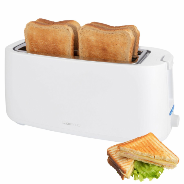 Clatronic TA 3802 white 4 slice long slot toaster