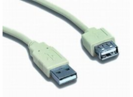 PREMIUMCORD Kabel USB 2.0 A-A 5m, prodlužovací (M/F) šedý