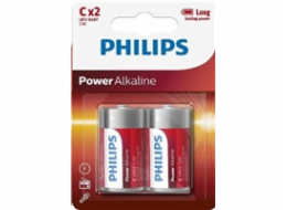 Philips baterie C PowerLife, alkalická - 2ks