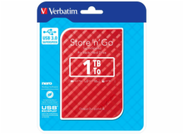VERBATIM HDD 2.5" 1TB Store  n  Go Portable Hard Drive USB 3.0, Red GEN II
