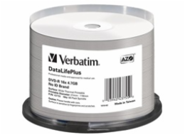 Verbatim DVD-R 4,7GB 16x, AZO, printable, spindle, 50ks (43755) DataLife Plus Wide Thermal Professional  No ID Brand