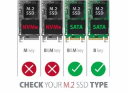 AXAGON RSS-M2SD, SATA - M.2 SATA SSD, interní 2.5" ALU box, stříbrný