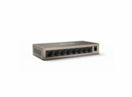 Tenda TEG1008M 8-port Gigabit Switch, 8x 10/100/1000 Mb/s, Fanless, MAC 4K, napájení AC/DC, i na zeď