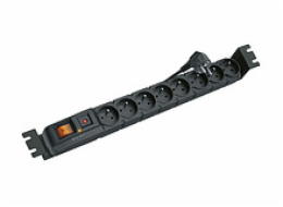 Solarix napajeci panel ACAR, S8 FA 3m, 8 pozic BK včetně držáků do 19" lišt 1U, ACAR-S8-FA