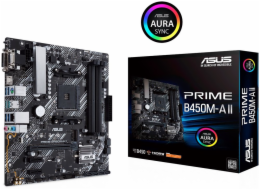 ASUS MB Sc AM4 PRIME B450M-A II, AMD B450, 4xDDR4, 1xHDMI, 1xDVI, 1xVGA, mATX