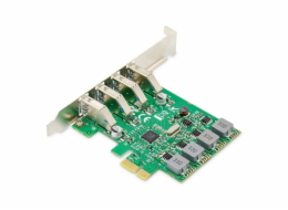 Digitus DS-30226 DIGITUS Přídavná karta USB PCI Express USB3.0, 4portový A / F, čipová sada: VL805, s vlastním napájením