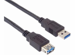 Kabel USB 3.0 A-A 0,5 m A(M)- A(F) prodlužovací, černý