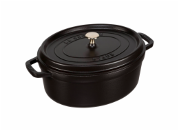 Staub oválný 31cm 5,4l Cocotte litinový hrnec s poklicí černá