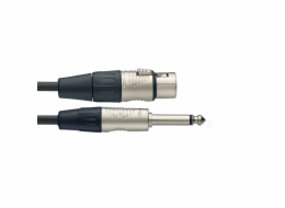 Stagg NMC6XPR, mikrofonní kabel XLR samice – Jack 6,3 mm mono samec, 6m