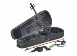 Stagg EVN 4/4 MBK, elektrické housle s pouzdrem a sluchátky, černá metalíza