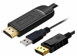 PremiumCord Kabel HDMI 2.0 na DisplayPort 1.2 pro rozlišení 4K@60Hz, 2m