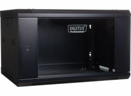 DIGITUS DN-WU19 04U/450/B DIGITUS Wall Mount Cabinet 19 4U 279/600/450mm, glass door, black, unmounted