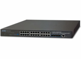 Planet SGS-6341-24T4X L3 switch, 24x1Gb, 4x10Gb SFP+, HW/IP stack, VSF/Cluster