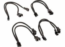 AKASA kabel rozdvojka pro ventilátory, 1x 4-pin fan na 2x 4-pin, 15cm, 4ks v balení