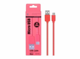 PLUS datový a nabíjecí kabel AS115, konektor micro USB, červená
