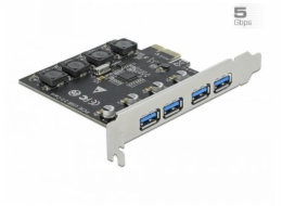DeLOCK PCIe x1 zu 4x ext. USB Typ-A USB 3.2 Gen 1, USB-Controller
