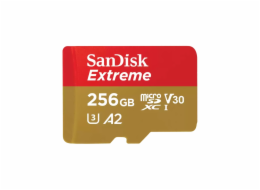 Paměťová karta Sandisk Extreme microSDXC 256GB 190MB/s / 130MB/s  A2 C10 V30 UHS-I U3, adapter