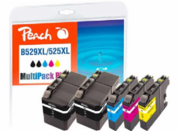 PEACH kompatibilní cartridge Brother LC529XL/LC525XL MultiPack Plus, 2xbk, c, m, y, 2x50 ml, 3x15 ml