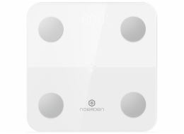 NOERDEN chytrá váha MINIMI White/ nosnost 150 kg/ Bluetooth 4.0/ 9 tělesných parametrů/ bílá/ CZ app
