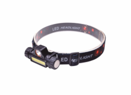 Solight LED čelová nabíjecí svítilna, 3W + COB,150 + 120lm, Li-ion, USB