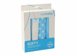 Látkové bavlněné pleny New Baby Softy s potiskem 70 x 70 cm 4 ks tyrkysovo-bílé