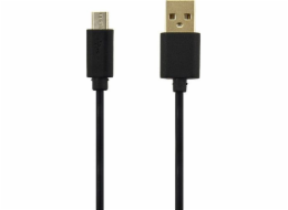 BULK USB-A - microUSB USB kabel 0,9 m černý (9847)