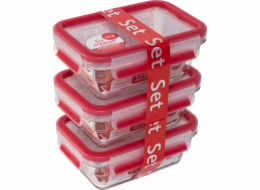 EMSA Clip&Close Skleněná schránka na potraviny 3dílná