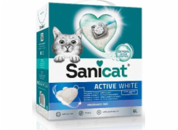 Stelivo pro kočky Sanicat Active White, stelivo, pro kočky, neparfemované, 10L, hrudkující