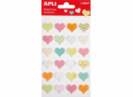 Plstěné samolepky Apli APLI Hearts, mix barev